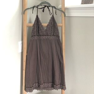 Brown GUESS mini dress with eyelet detailing